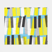 Jazz muziek, geel blauw geometrisch patroon. fleece deken (Voorkant (Horizontaal))