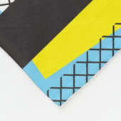 Jazz muziek, geel blauw geometrisch patroon. fleece deken (Hoek)