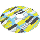 Jazz muziek, geel blauw geometrisch patroon. kerstboom rok (Gekanteld)