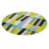 Jazz muziek, geel blauw geometrisch patroon. snijplank (Hoek)