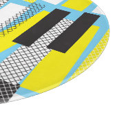 Jazz muziek, geel blauw geometrisch patroon. snijplank (Hoek)