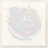 Jazz-muziek Glazen Onderzetter (Achterkant)