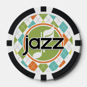 Jazz muziek; Kleurrijke Argyle Patroon Poker Chips