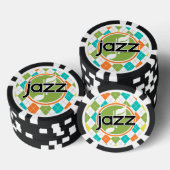 Jazz muziek; Kleurrijke Argyle Patroon Poker Chips (Opstapeling)