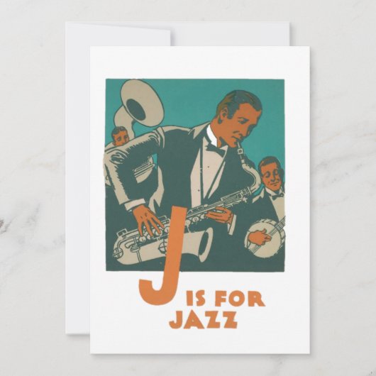 Jazz Muziek  Kunst Wenskaart Feestdagenkaart (Voorkant)