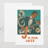 Jazz Muziek  Kunst Wenskaart Feestdagenkaart (Voorkant / Achterkant)