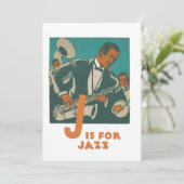 Jazz Muziek  Kunst Wenskaart Feestdagenkaart (Staand voorkant)