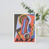 Jazz-muziek met kunstdecopatroon briefkaart (Staand voorkant)
