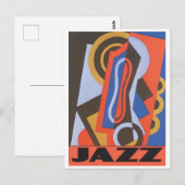 Jazz-muziek met kunstdecopatroon briefkaart (Voorkant / Achterkant)