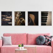 Jazz Muziek Nostalgie Print Set (Woonkamer)