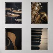 Jazz Muziek Nostalgie Print Set (Voorkant)