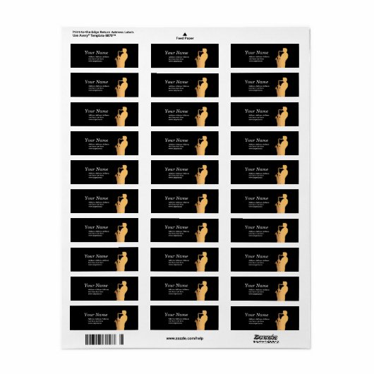 jazz, muziek, return address stickers (Full Sheet)