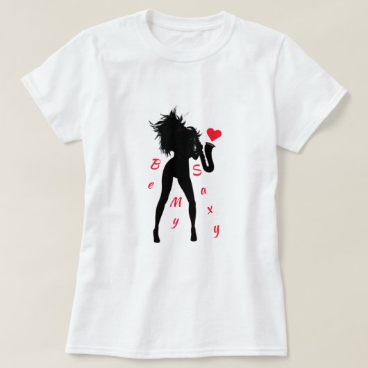 Jazz Muziek Saxofonist Vrouw Grappig T-shirt (Design voorkant)