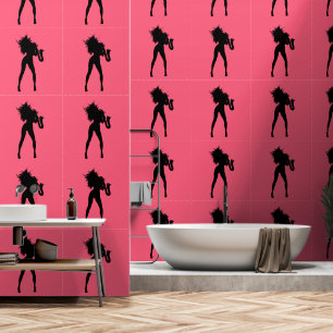 Jazz Muziek Saxofoon Speler Vrouw Custom Kleur Roo Behang