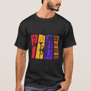 Jazz muziekinstrumenten voor jazzliefhebbers t-shirt