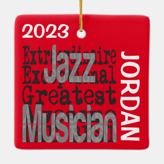 Jazz Muzikant Buitengewoon CUSTOM Keramisch Ornament (Achterkant)