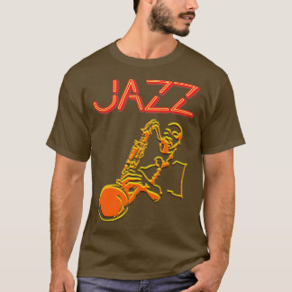 Jazz Neon teken met Sax Player 1 T-shirt