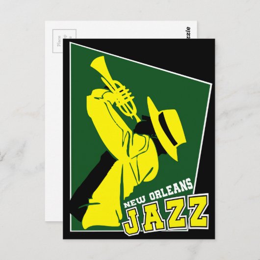 jazz new orleans briefkaart (Voorkant / Achterkant)