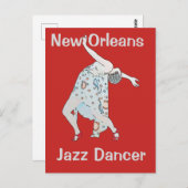 Jazz, New Orleans, Dancer Briefkaart (Voorkant / Achterkant)