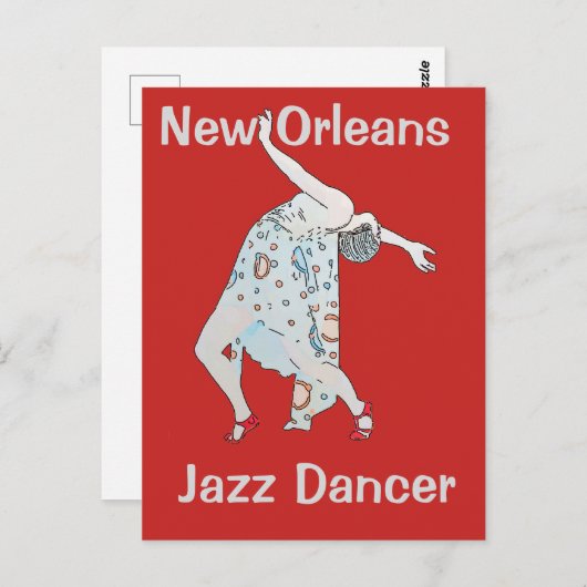Jazz, New Orleans, Dancer Briefkaart (Voorkant / Achterkant)