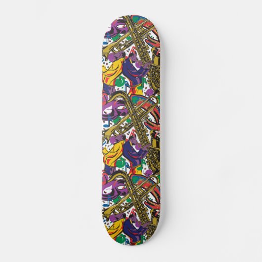 Jazz - New Orleans Mardis Gras Persoonlijk Skateboard (Voorkant)