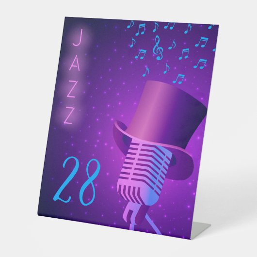  Jazz Night Club tafel voetstuk teken Reclamebord Met Voetstuk (Voorkant)