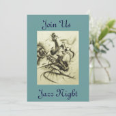 Jazz Night Invitations Kaart (Staand voorkant)