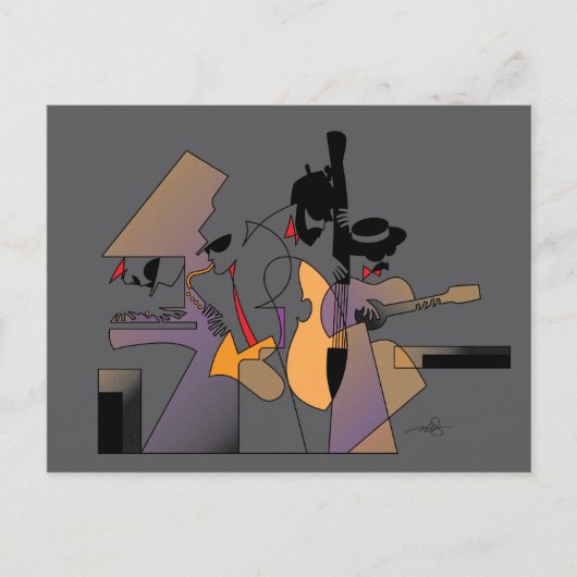 Jazz & Nightshades Abstracte kunst Briefkaart (Voorkant)