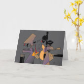 Jazz & Nightshades Abstracte kunst Kaart (Gele Bloem)
