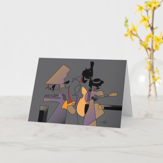 Jazz & Nightshades Abstracte kunst Kaart (Gele Bloem)