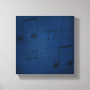Jazz op Blue Wrapped Canvas Print