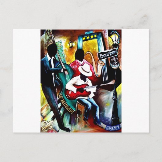 Jazz op Bourbon St..jpg Briefkaart (Voorkant)