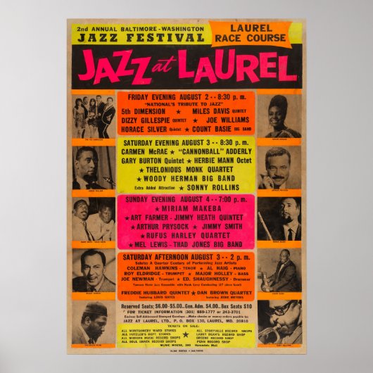 Jazz op het Laurel Concert Poster (Voorkant)