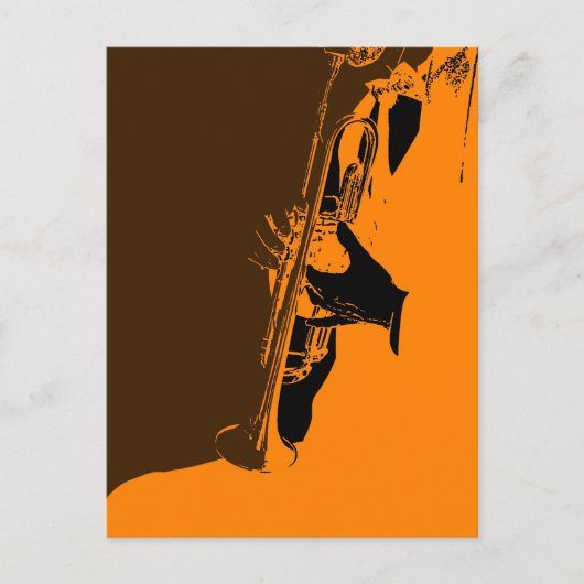 Jazz Oranje Briefkaart (Voorkant)