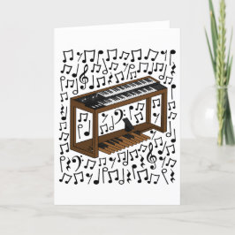 Jazz orgel muzieknoten organist muzikant feestdagen kaart