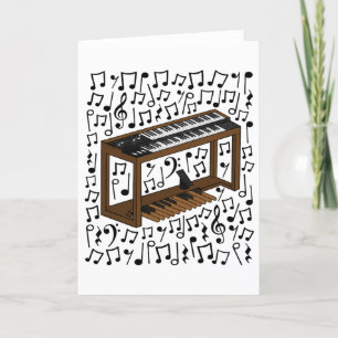 Jazz orgel muzieknoten organist muzikant feestdagen kaart