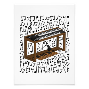 Jazz orgel muzieknoten organist muzikant foto afdruk