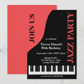 Jazz Party Birthday Kaart (Voorkant / Achterkant)