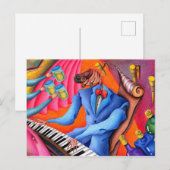 Jazz pianist briefkaart (Voorkant / Achterkant)