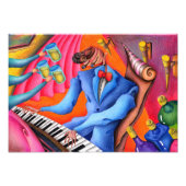 Jazz pianist foto afdruk (Voorkant)