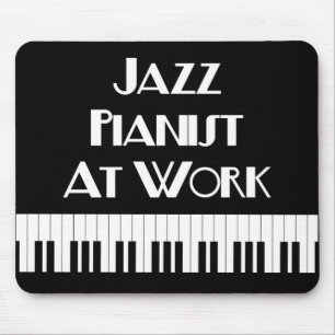 Jazz Pianist op het werk en Piano Keys Muismat