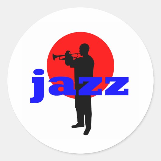 Jazz Player Ronde Sticker (Voorkant)