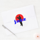 Jazz Player Ronde Sticker (Envelop)