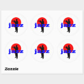 Jazz Player Ronde Sticker (Vel)