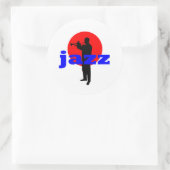 Jazz Player Ronde Sticker (Tas)