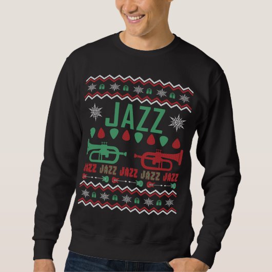 Jazz Player Ugly KerstSweater Trui (Voorkant)