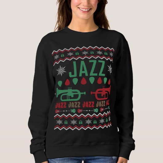Jazz Player Ugly KerstSweater Trui (Voorkant)