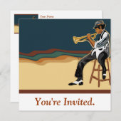 Jazz Player-uitnodigingskaart Kaart (Voorkant / Achterkant)