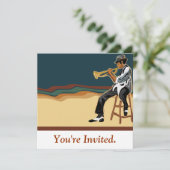 Jazz Player-uitnodigingskaart Kaart (Staand voorkant)