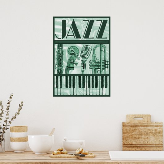 Jazz Poster Green (Keuken)
